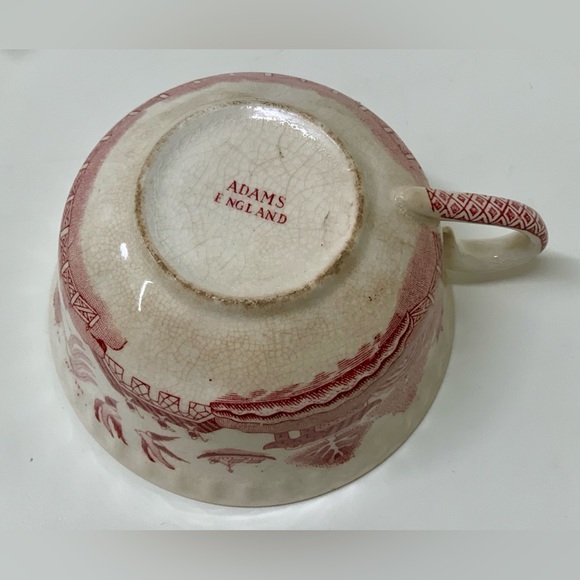 19th Century Vintage  Adams England Pink Willow Transferware Teacup - Picture 10 of 16